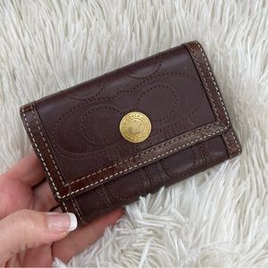 Coach Brown Leather Folded Wallet